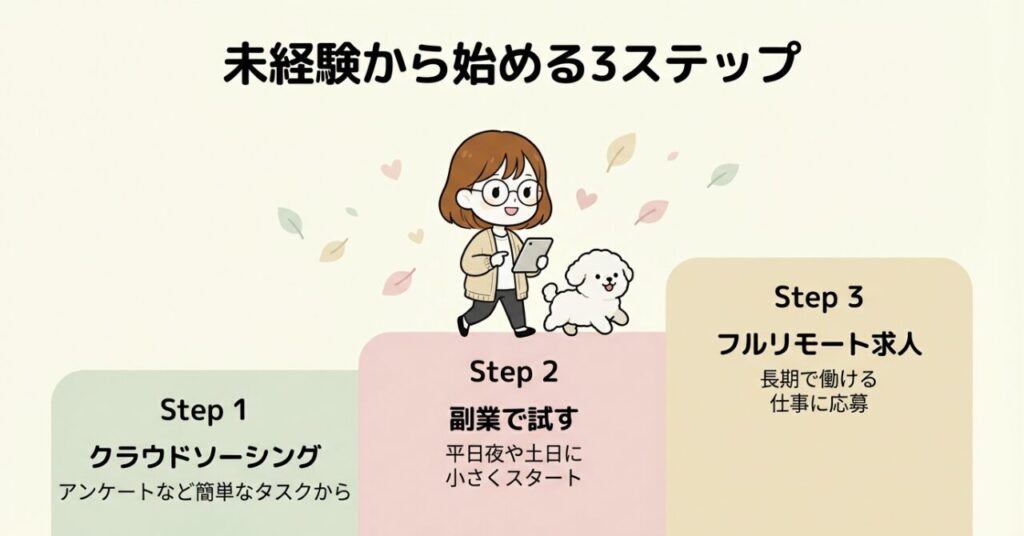 未経験から在宅ワークを始める3ステップ